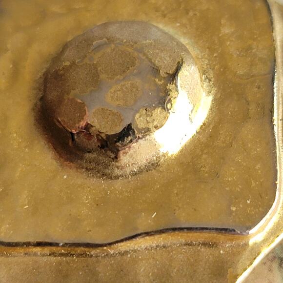 Brooch Women Vintage Pin Modernist Gold Tone Hammered Abstract Brooch - Picture 7 of 10